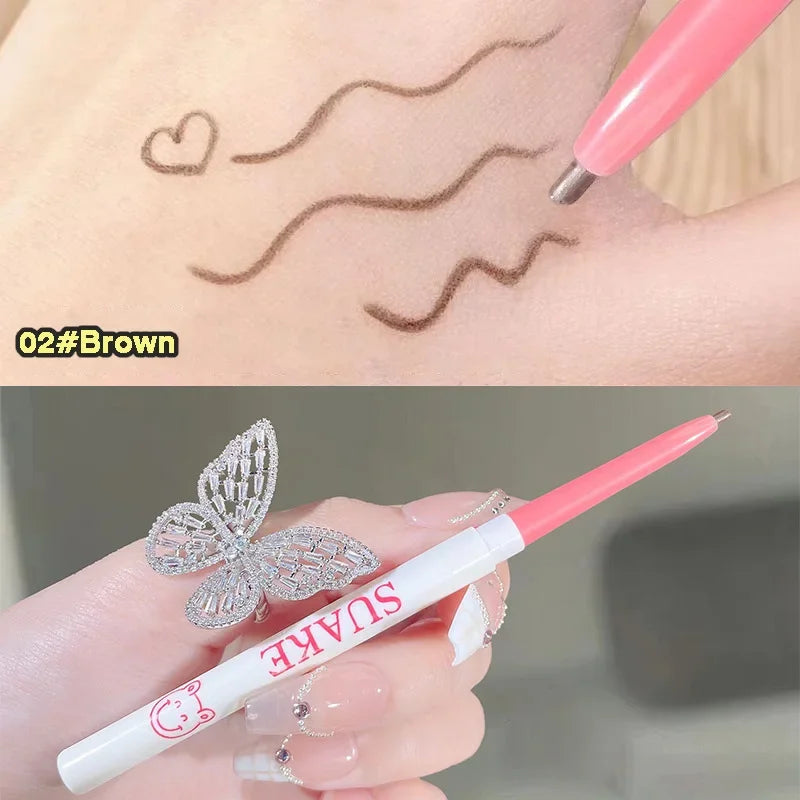 Gel Eyeliner Pencil Super Fine Easy To Wear Quick Dry Lasting Black Brown Matte Shadow Lying Silkworm Pen Eye Makeup Cosmetics HIP 02 Brown