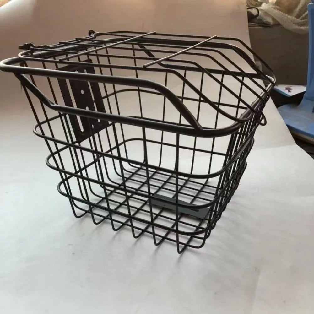 Iron Front Bicycle Basket with Lid – Easy Install & Large Capacity Bicycle Front Basket HIP