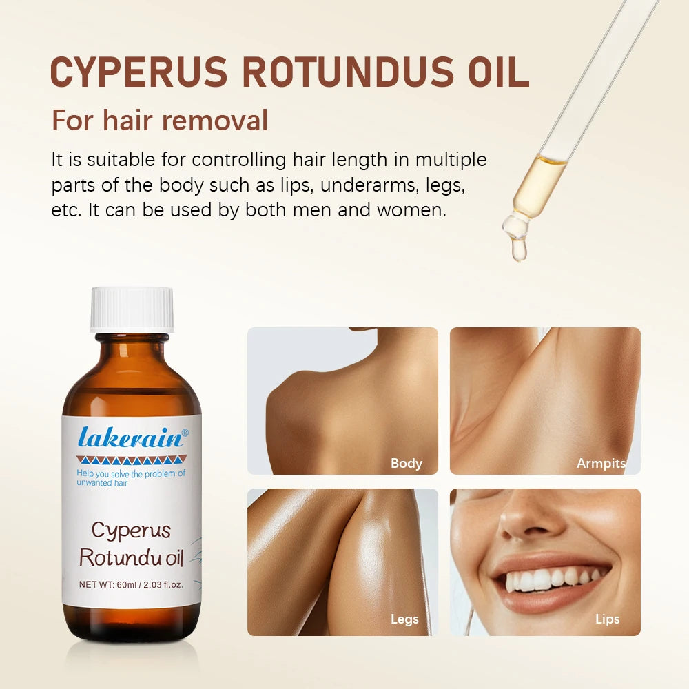Inhibit Hair Growth 60ml Cyperus Rotundus Oil Nourish the Skin Ingredients are Safe Wide Scope of Application Solve Hair Dense HIP