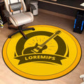 Round Music Record Rug – Non-Slip Rock Pattern Floor Mat Decorative Floor Rug HIP 3 40X40CM