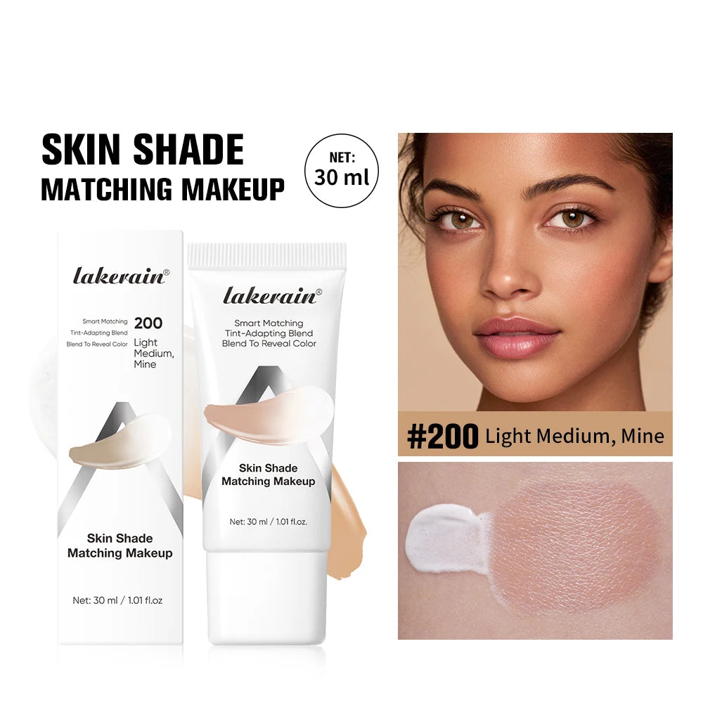 Lakerain Color Changing Liquid Foundation Coverage Skin Shade Matching Makeup SPF15 Moisturizing Even Toning Natural Makeup HIP 2 Light Medium Mine