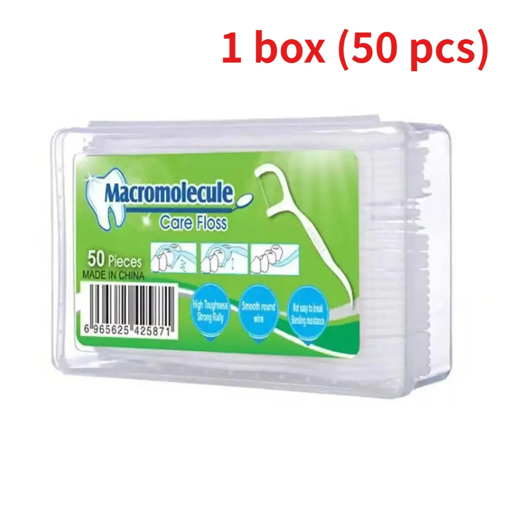 RUZOFO Disposable Dental Floss Picks – 50 Pcs/Box, 1–5 Boxes Dental Floss Picks HIP C609-1box