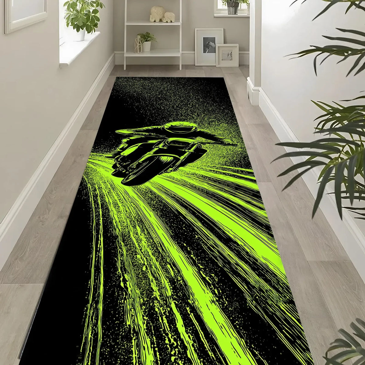 Neon Grid Optical Illusion Runner Rug – Non-Slip & Washable Kitchen Runner Rug HIP 2 50X150cm-Felt