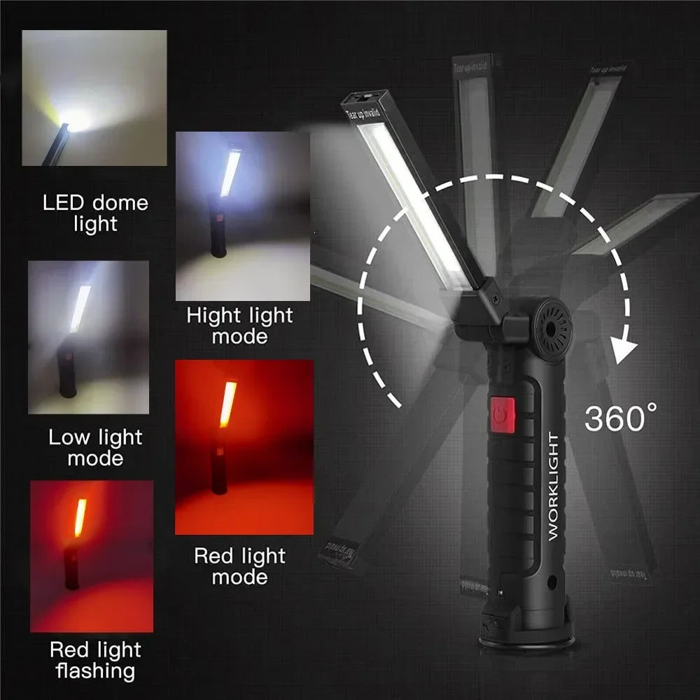 ESMARTER COB LED Work Light – USB Rechargeable, Magnetic Base LED Work Light HIP