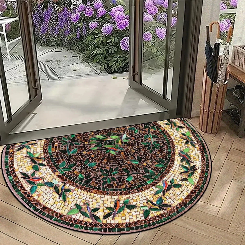 Retro Half-Round Anti-Slip Door Mat – Absorbent Entry Rug Entrance Door Mat HIP 4 60x90cm-Felt