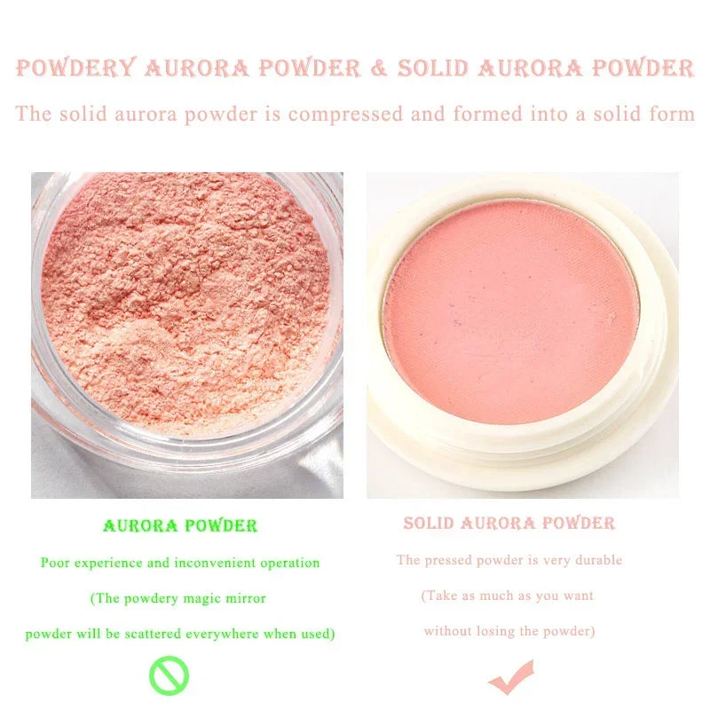 Aurora Nail Glitter Powders Pearl Shimmer Pigment Solid Mirror Rub Dust Brush Dipping Chrome Nail Art Decor Manicure Powder HIP