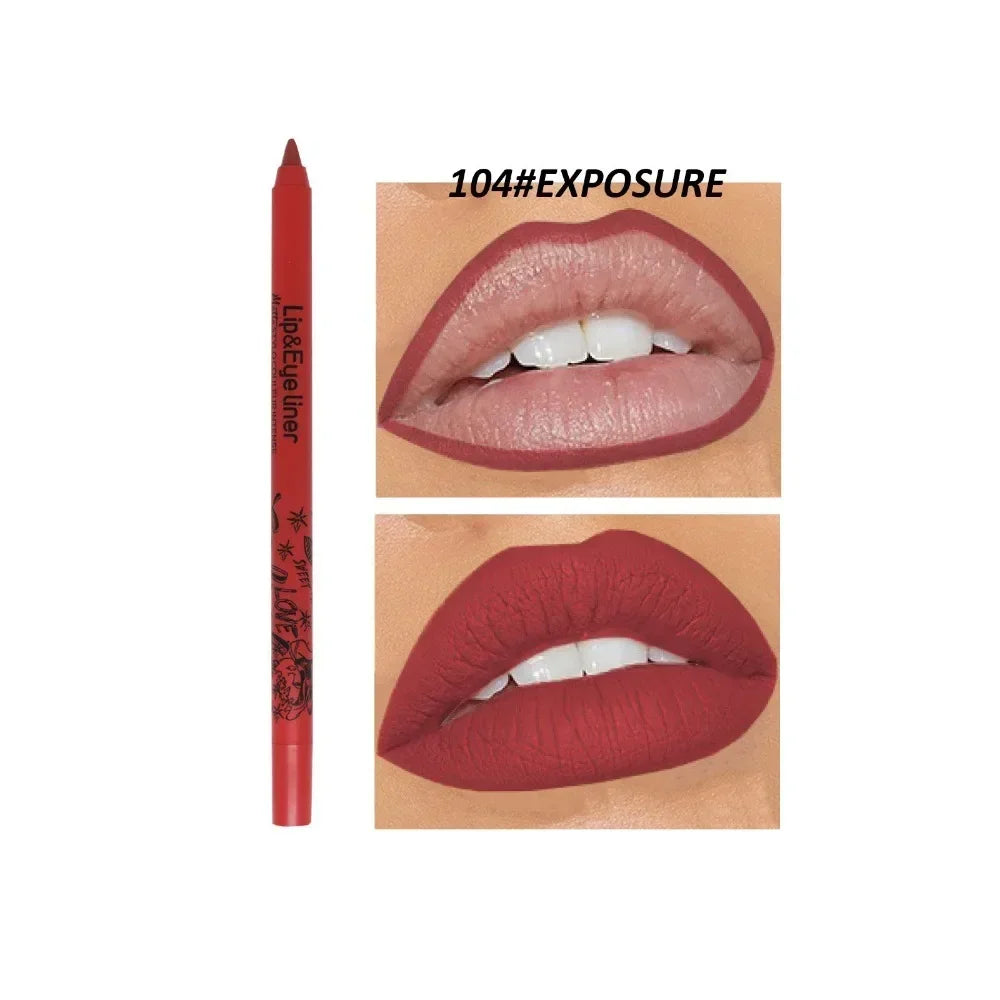 20 Color Slim Lip Liner Pencil Sexy Pink Brown Rose Lip Outline Matte Nude Lipstick Contouring Tint Waterproof Crayon Pen Makeup HIP 04