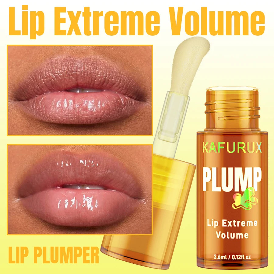 1PC Sexy Lip Plump Long Lasting Lip Oil Moisturizing Lip Gloss Serum Instant Volumising Essence Oil Repair Lip Fine Lines Increa HIP