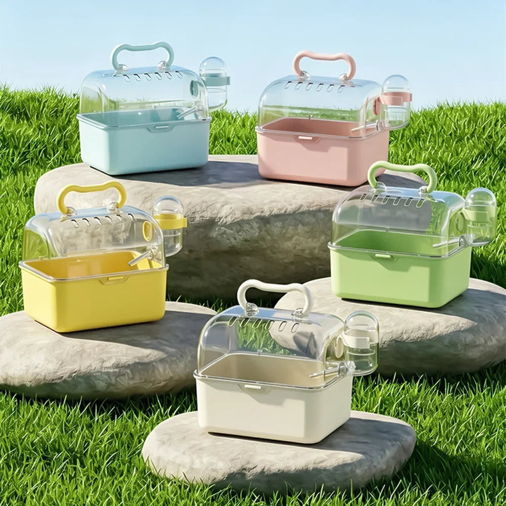 Lightweight Handheld Small Pet Cage Carrying Case Breathable Dragon Cat Hamster Hedgehog Hamster Travel Cage Outdoor Transport HIP