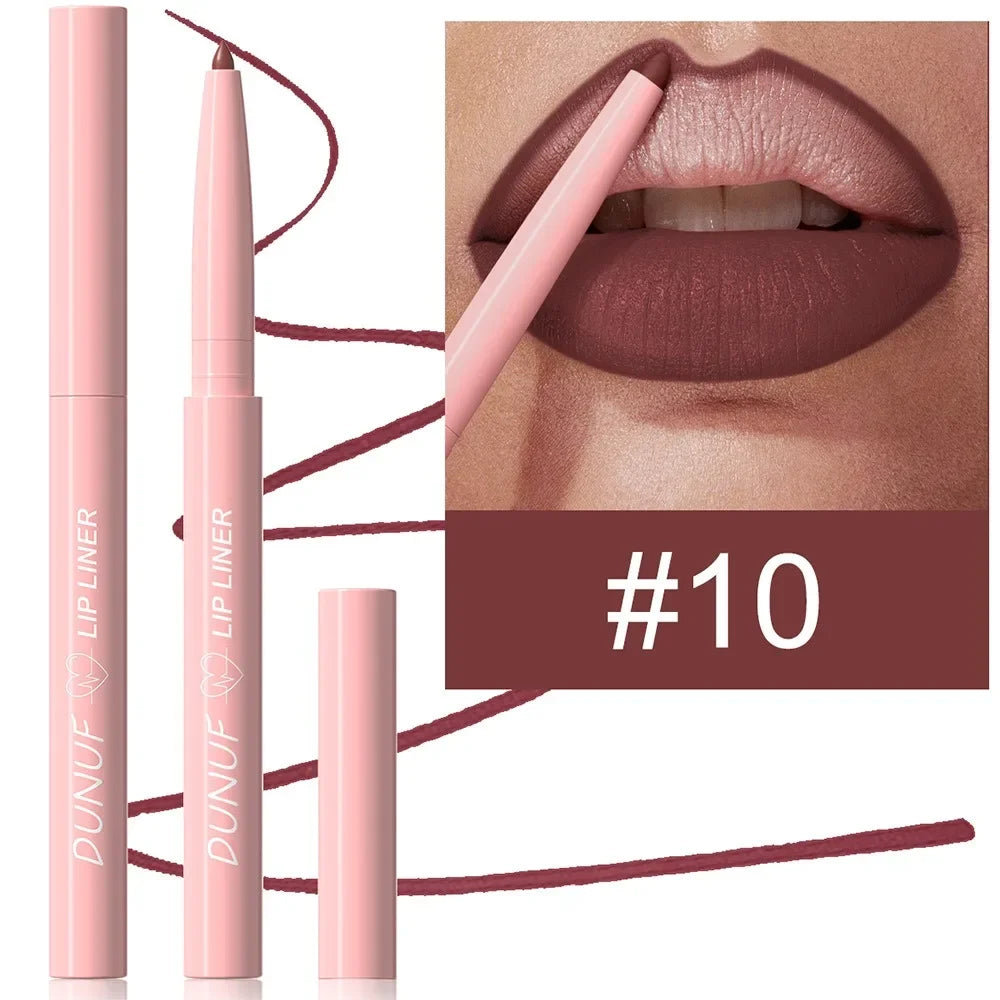 Tapered Nib Lip Liner Pencil Long-Lasting Matte Creamy Plumping Lip Stain Waterproof Natural Nude Brown Slim Lip Liner Makeup HIP 10