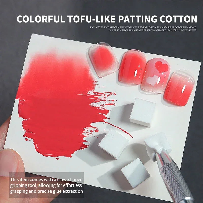 50Pcs Square Nail Art Sponge Set Gradient Nail Brushes Gel Polish Design Nail Sponge Grab Pen Manicure Supplies 229w HIP