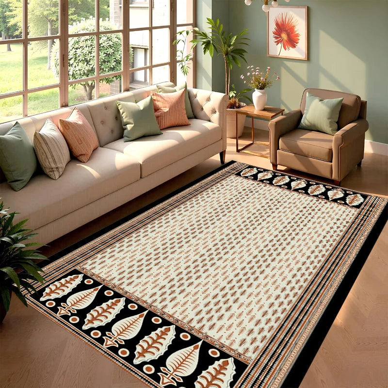 Boho Red Ethnic Geometric Area Rug – Non-Slip Floor Mat Bohemian Area Rug HIP 4 50x80-Felt