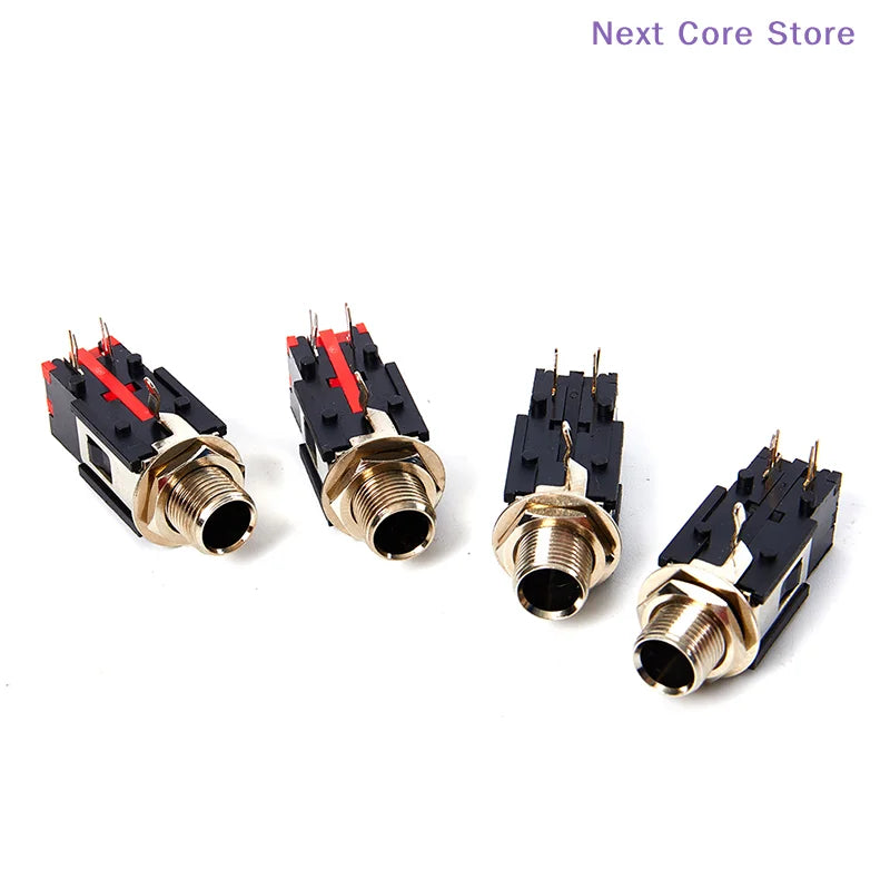 2Pcs 6.35mm 1/4" 5-Pin Female Audio Jack Panel Mount Connector Audio Jack Connector HIP