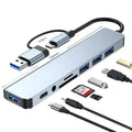 8-in-2 USB Hub – USB-C, USB 3.0, SD/TF Card Reader Dock USB Hub Docking Station HIP 8 IN 2