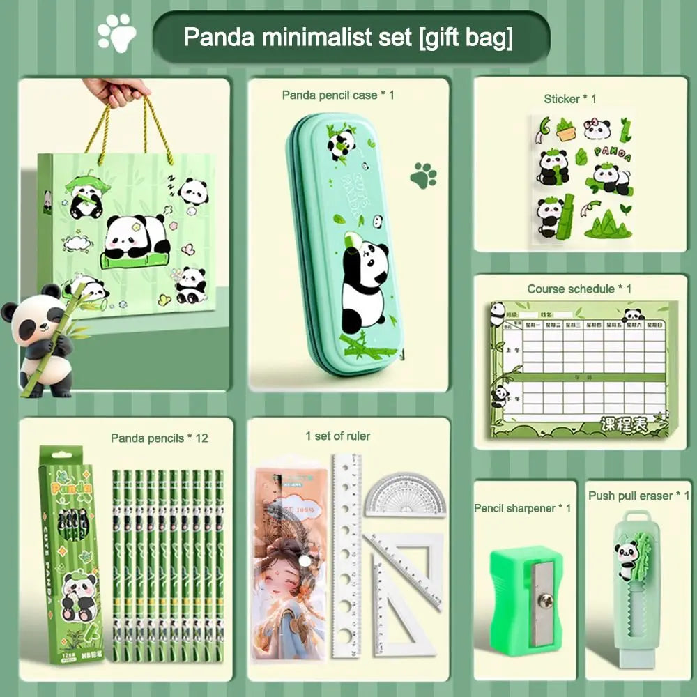 Panda Stationery Gift Set – Pencil Case, Ruler & Stickers Stationery Gift Set HIP 1 Set