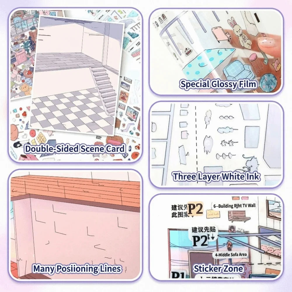3D Miniature Landscape Stickers – 2-Theme PET DIY Craft Set DIY Craft Stickers HIP