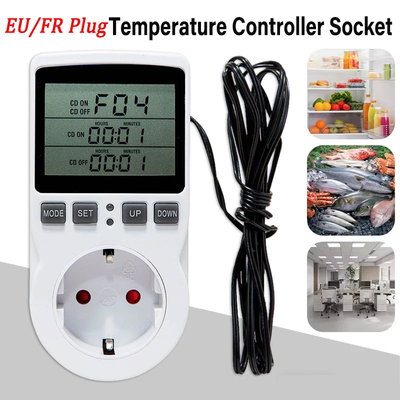 EU/FR Digital Thermostat Timer Socket – Heating & Cooling Thermostat Timer Socket HIP