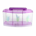 Aquarium Fish Tank LED Acrylic Three Divisions Breeding Isolation Box for Small Fishes HIP purple