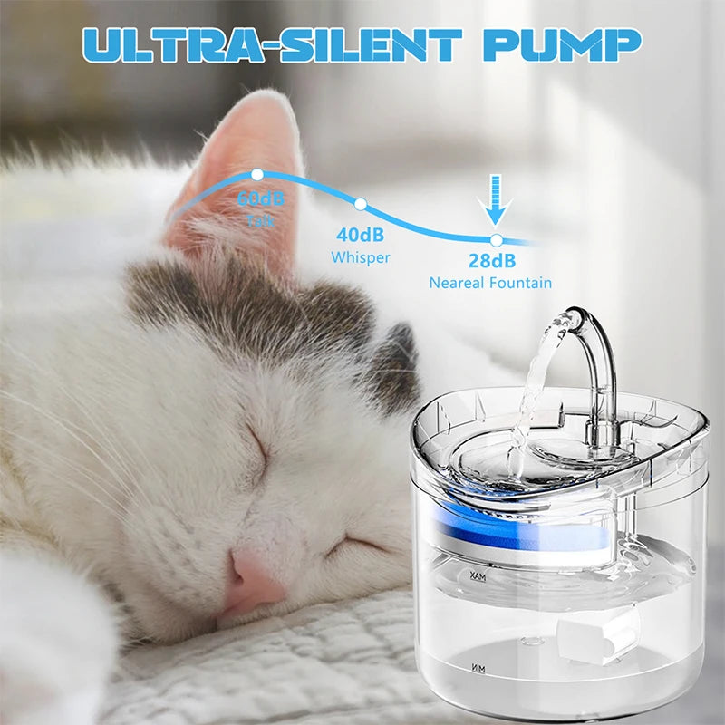 Automatic Cat Dog Water 2L Well With Water Tap Dog Water Sp Ender Transparent Filter Drinker Pet Sensor Drink Food Automatic HIP