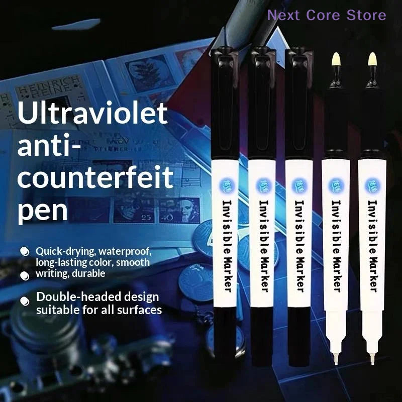 UV Invisible Ink Marker Pen – Dual-Tip Waterproof Security UV Security Marker HIP