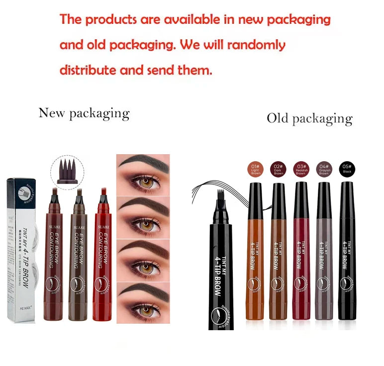 4-Tip Waterproof Eyebrow Pencil – Long-Lasting & Smudge-Free Eyebrow Pencil HIP