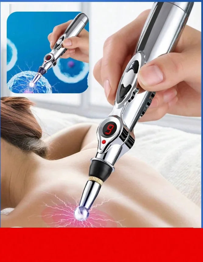 Electronic Pulse Meridian Massage Pen – Soothing & Relaxing Electronic Massage Pen HIP silver