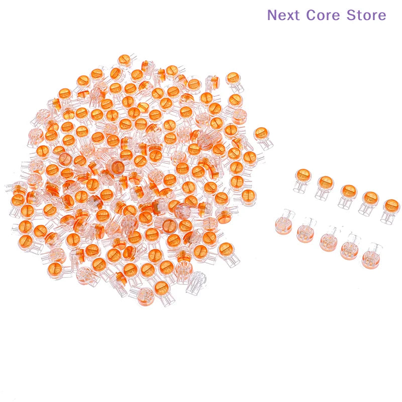 200-Pack K1 Gel Splice UY Wire Connectors – 2-Port Clear & Orange Wire Splice Connector HIP