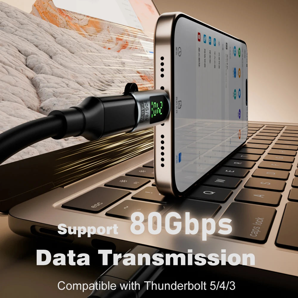USB4 V2.0 80Gbps Type-C Adapter – 240W 8K Thunderbolt 3/4/5 USB-C Adapter HIP