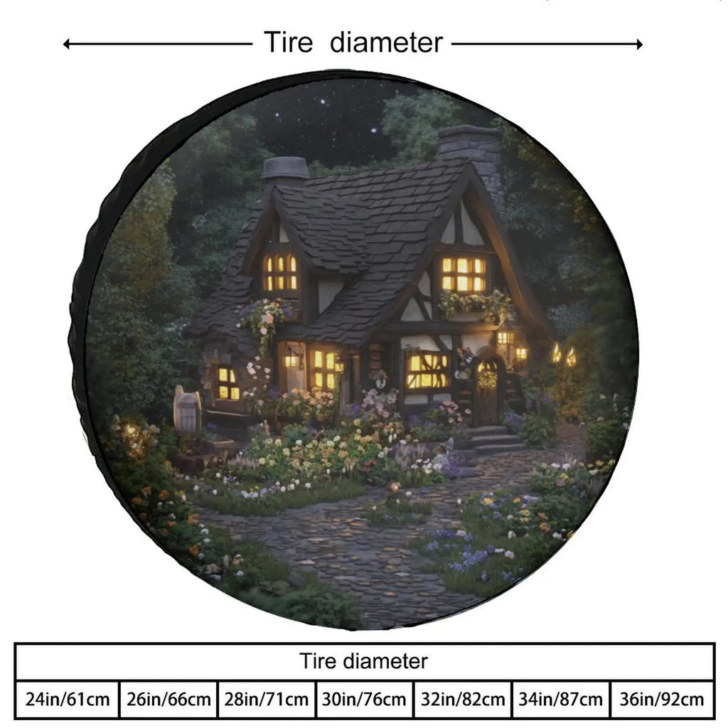 Cabin in the Forest Spare Tire Cover – Weatherproof Universal Spare Tire Cover HIP