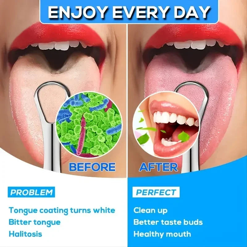 Stainless Steel Tongue Scraper with Travel Case | RUZOFO Tongue Scraper HIP