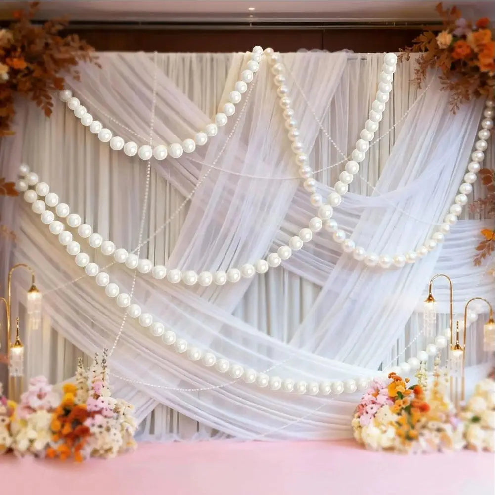 Big Pearl Beads String Hanging Pendant With Needle And Fishing Line DIY Wedding Arch Decoration Artificial Pearl Garland Set HIP