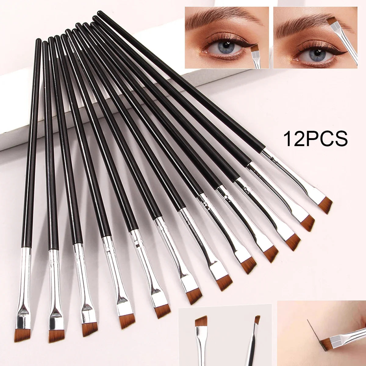 12-Piece Eyeliner & Eyebrow Makeup Brush Set | RUZOFO Makeup Brush Set HIP C705-black 12pcs