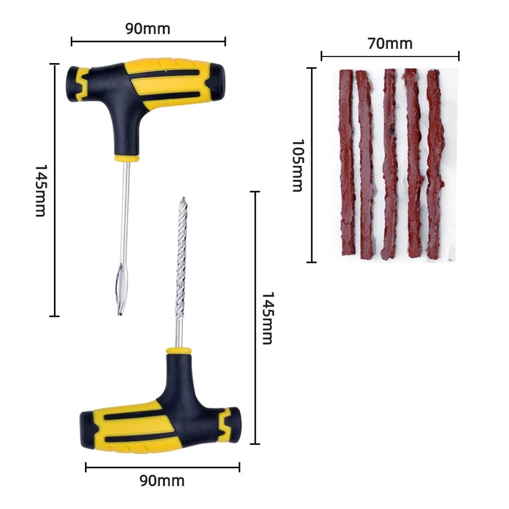 Car Tire Repair Tool Tire Repair Kit Studding Tool Set Auto Bike Tubeless Tire Tyre Puncture Plug Garage Tools with Rubber Strip HIP