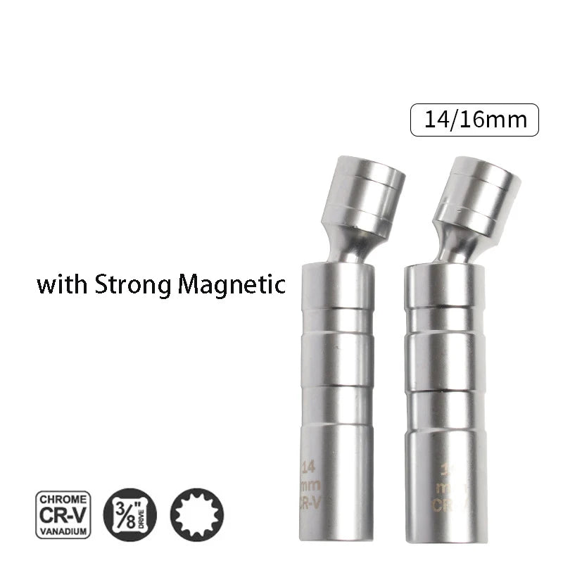 Magnetic Spark Plug Socket Wrench 14/16mm – 360° Rotary Spark Plug Socket HIP