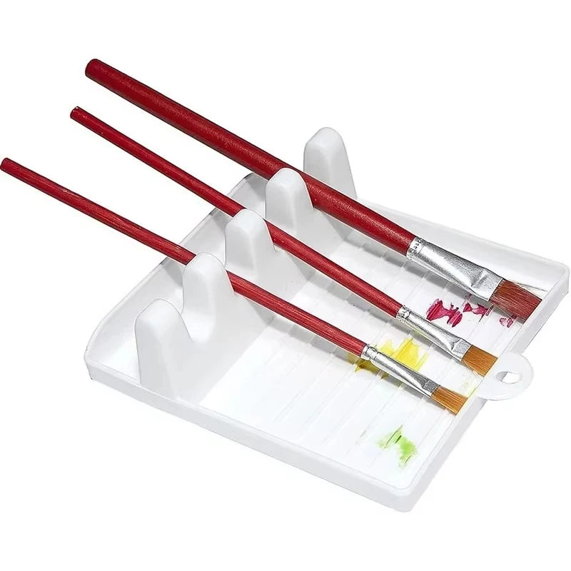 4-Slot Paint Brush Holder & Drip Tray – Plastic Organizer Brush Holder Organizer HIP