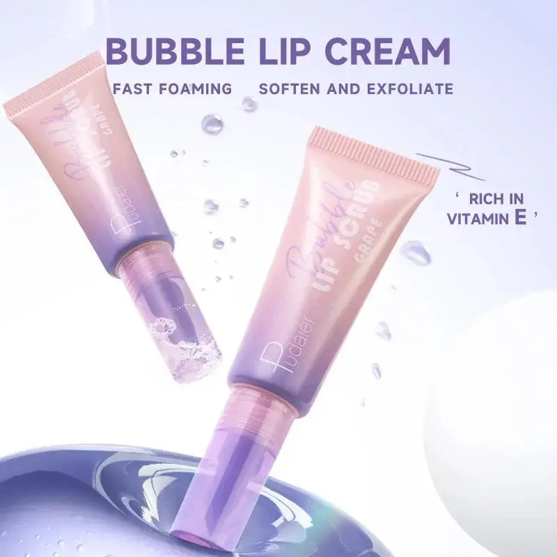 Pudaier Bubble Lip Exfoliator Foaming Scrub & Night Balm Lip Scrub Balm HIP