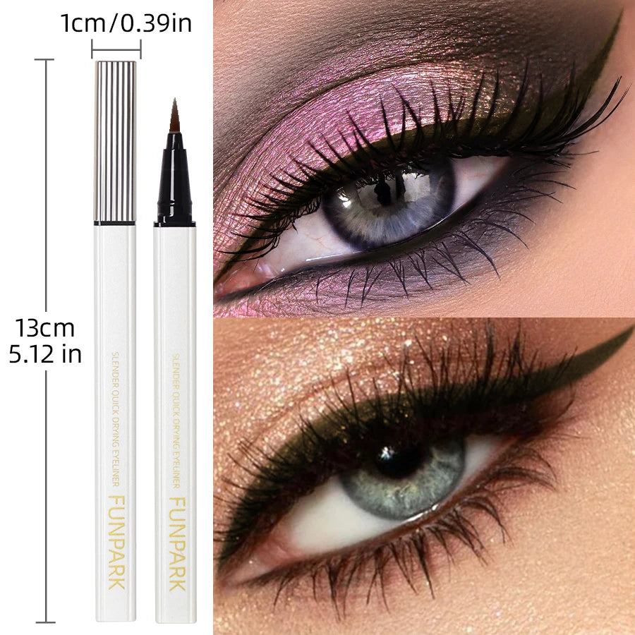 FUNPARK Brown Liquid Eyeliner – Waterproof, Quick-Dry Pen Liquid Eyeliner Pen HIP