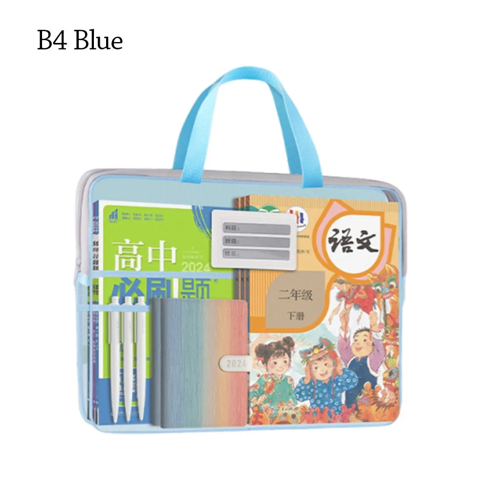 A3 Nylon Mesh Zipper Pouch – Large Capacity Document Bag Document Storage Bag HIP B4 Blue