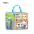 A3 Nylon Mesh Zipper Pouch – Large Capacity Document Bag Document Storage Bag HIP B4 Blue