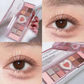 12Colors Love Heart Pink Eyeshadow Palette Natural Cool Tone Low Saturation Matte Eye Shadow Pallet Brown Korean Makeup Cosmetic HIP 01