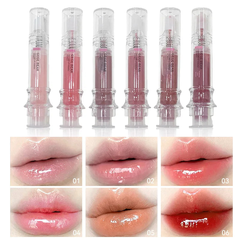 Gege Bear Ice Beet Lip Gloss – Hydrating Glitter Balm Lip Gloss HIP