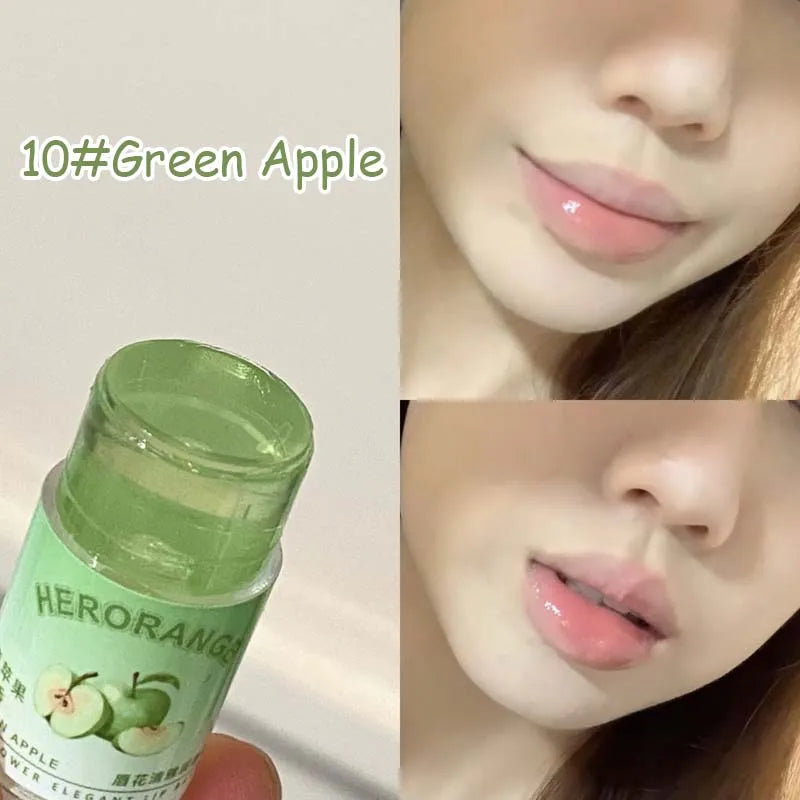 12 Flavors Fruit Flower Moisturizing Hydrating Base Lip Balm Fade Fine Lines Mini Lip Care Daily Care Balm for Women and Men HIP 10