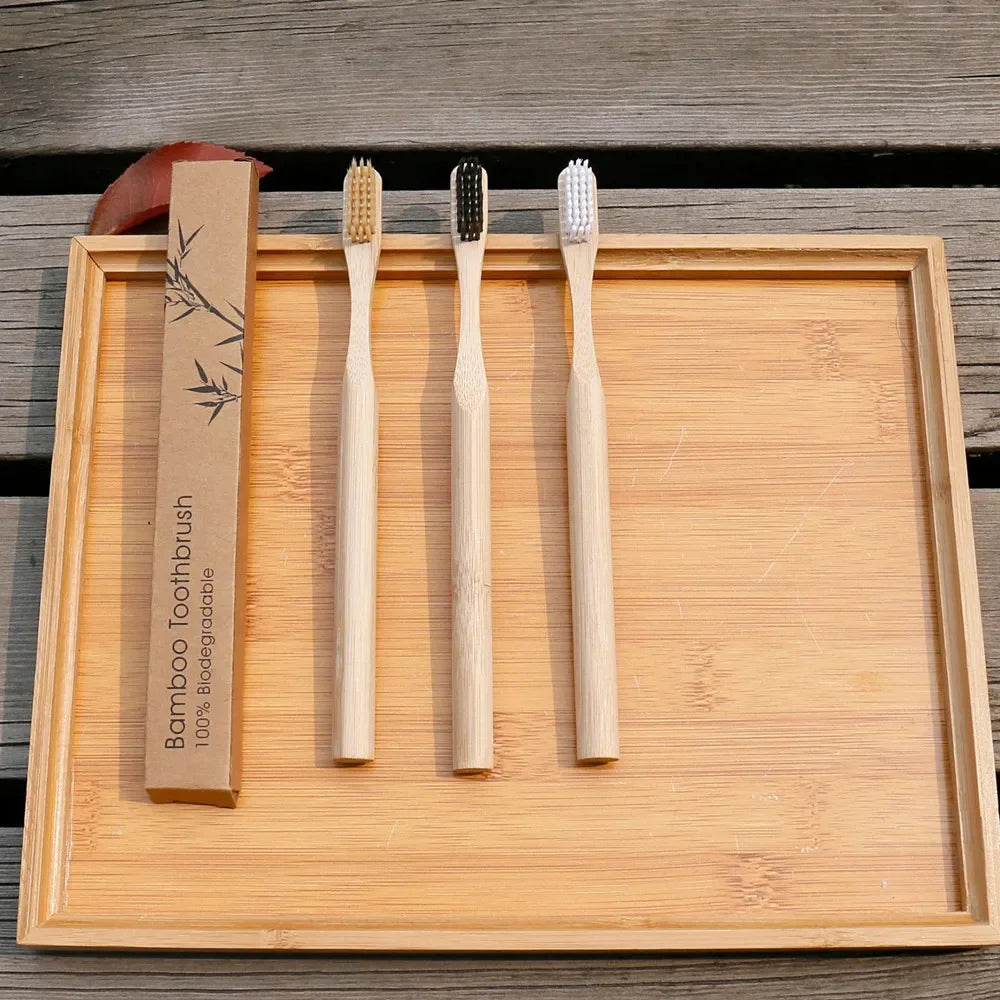Bamboo Charcoal Toothbrush Zero Waste Travel Toothbrush Eco Friendly Bristle Toothbrush Natural Biodegradable Wooden Toothbrushe HIP