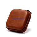 Portable PU Leather Zipper Earbud & Headset Carrying Case Headphone Carrying Case HIP Brown CN