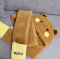 Panda Bubu & Dudu 2-in-1 Hat & Scarf – Warm Cartoon Ear Cap Cartoon Hat Scarf Set HIP Bubu