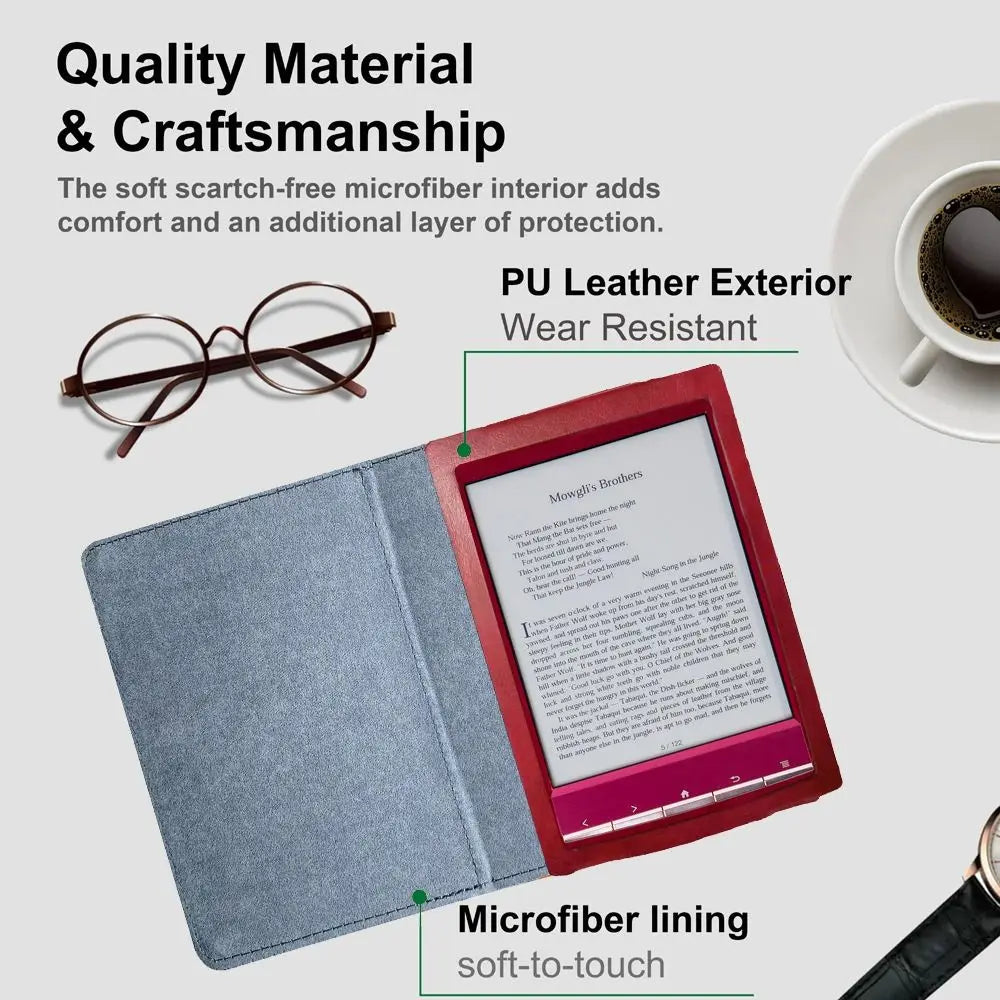 6-Inch PU Leather Folio Case for Sony PRS-T1 E-Reader E-Reader Folio Case HIP