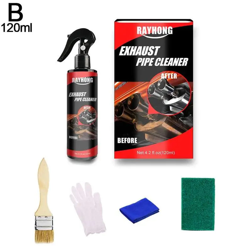 120ml Car Exhaust Pipe Cleaner Kit Multi-Purpose Metal Pipe Derusting Spray Rust Remover Car Motorcycle Maintenance HIP 120ml