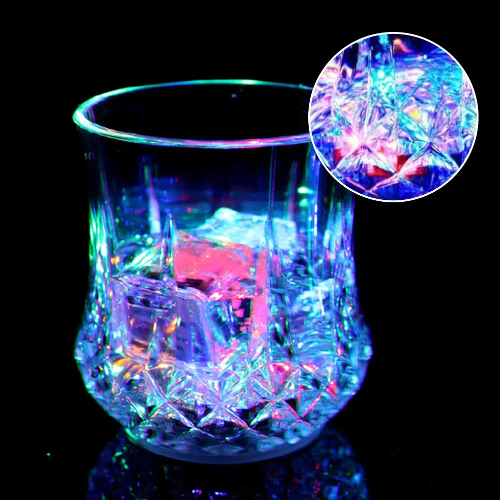 70ml LED Flashing Cup Wine Beer Whisky Mug Transparent Water Beverage Drinking Acrylic Mug Glowing Cup Party Decorative Supplies HIP