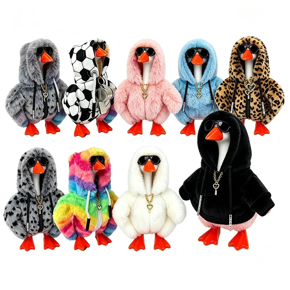 7-inch Mini Office Desk Goose Hoodie Set Ornament Mini Porch Goose Hoodie Ornament Handicraft Decoration Accessories HIP
