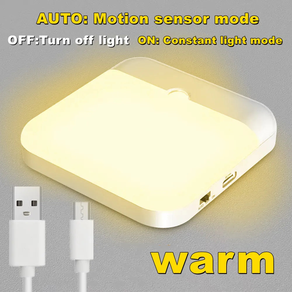 Motion Sensor LED Night Light – USB Rechargeable Square Lamp Motion Sensor Night Light HIP